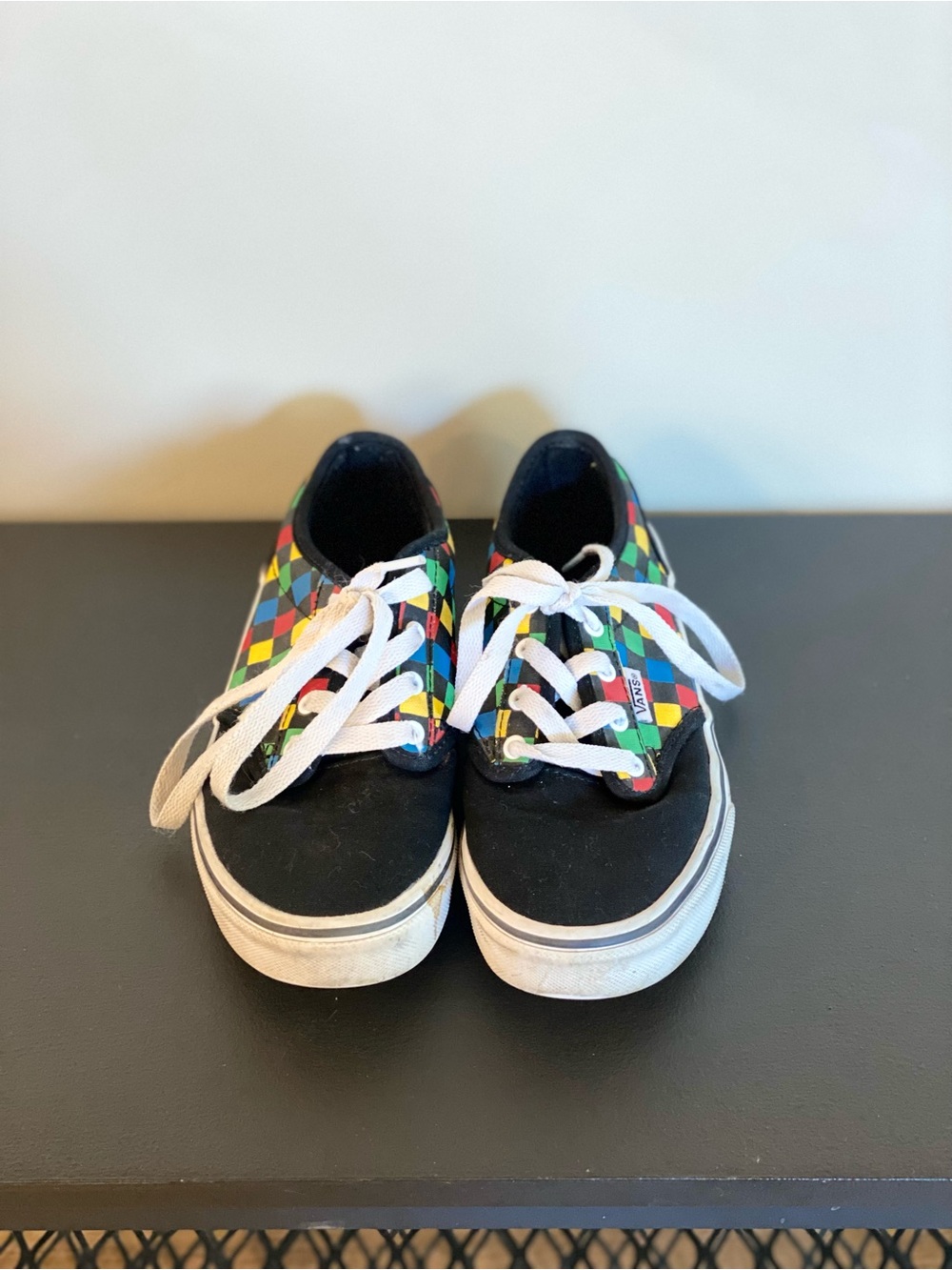 Vans Kids Multicolor Checkerboard Canvas Sneakers - Black & White